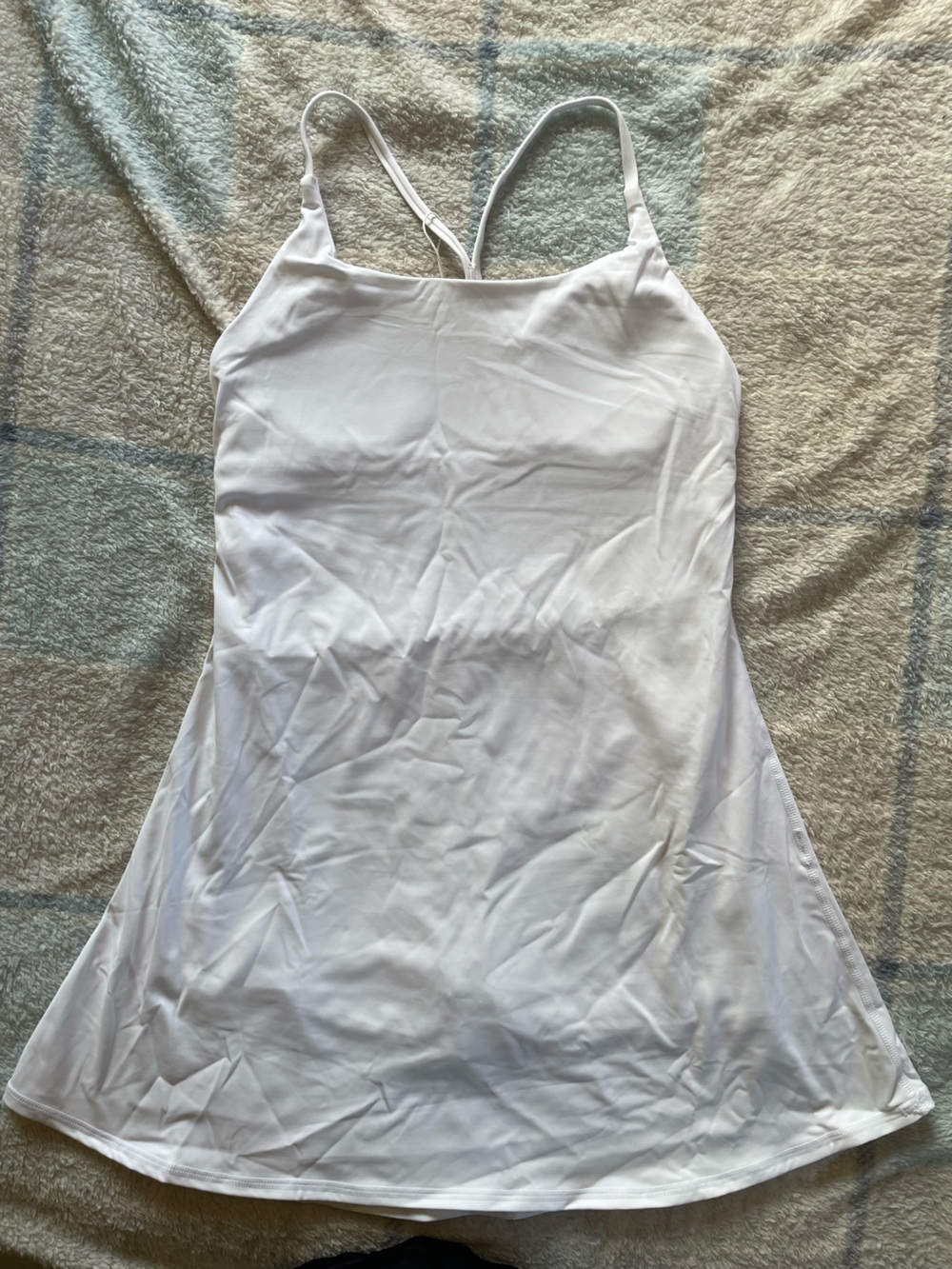 HALARA White Girls' Athletic Skater Dress with Racerback